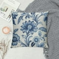 thumbnail image 2 of Nawypu Chinoiserie Pillow Covers  Navy Blue White Floral Pillow Covers Vintage Farmhouse Flower Outdoor Pillowcase Square Cushion Cover for Bedroom Sofa Couch Living Room Home Decor, 2 of 5