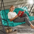 thumbnail image 4 of Outdoor Swing Cushions Porch Swing Cushion Replacement, 55” x 40” for Garden Furniture, Lake Blue, 4 of 5