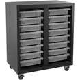 thumbnail image 2 of Lorell Pull-out Bins Mobile Storage Unit 36" Height x 30" Width18" Length - Floor - Recycled - Black, Clear - Steel - 1Each, 2 of 5