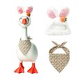 thumbnail image 2 of AZXY Easter Porch Goose Outfit, Plush Fuzzy Bunny Ear Hat with Carrot Decoration Set,Goose Costume for 23 Inch Cement Plastic Lawn Goose Statue, Easter Spring Decor, Outdoor Yard Garden Home Decor, 2 of 5