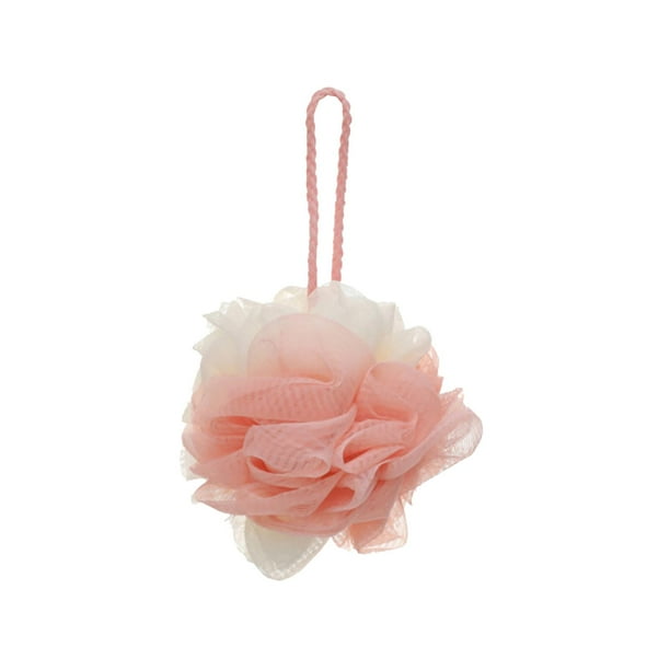 Esponja de baño para el cuerpo, suave, cómoda, reutilizable, accesorio de baño colgante, portátil Rosa