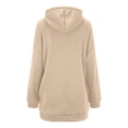 thumbnail image 5 of Daznico Women's Longline Zip Hoodie Streetwear -Lined Pullover with Pockets,Zip Up Hoodie Women,Zip Up Sweatshirt Women,Color: Khaki Size: S, 5 of 6