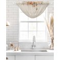 thumbnail image 4 of Waterfall Valances for Windows, Orange Botanical Kitchen Sheer Valance Curtains, Farmhouse Leaf Fall Thanksgiving Rod Pocket Elegant Swag Valances for Living Room Bedroom, 47.2"x38.5", 1 Panel, 4 of 8