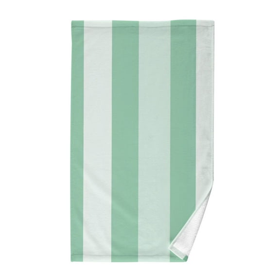 Mint Green Broad Stripes Pure Cotton Bath Towel Hand Towel 1 Piece for Pool Beach Gym 16" x 28"