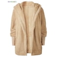 thumbnail image 3 of BadPiggies Plus Size Women Hooded Cardigans Fuzzy Fleece Winter Open Front Long Sleeve Solid Jacket Coats Outwear with Pockets (4XL, Apricot), 3 of 6