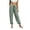 Green, variant on Women Striped Pants Drawstring Elastic Waist Loose Jogger Trousers With Side Pockets
