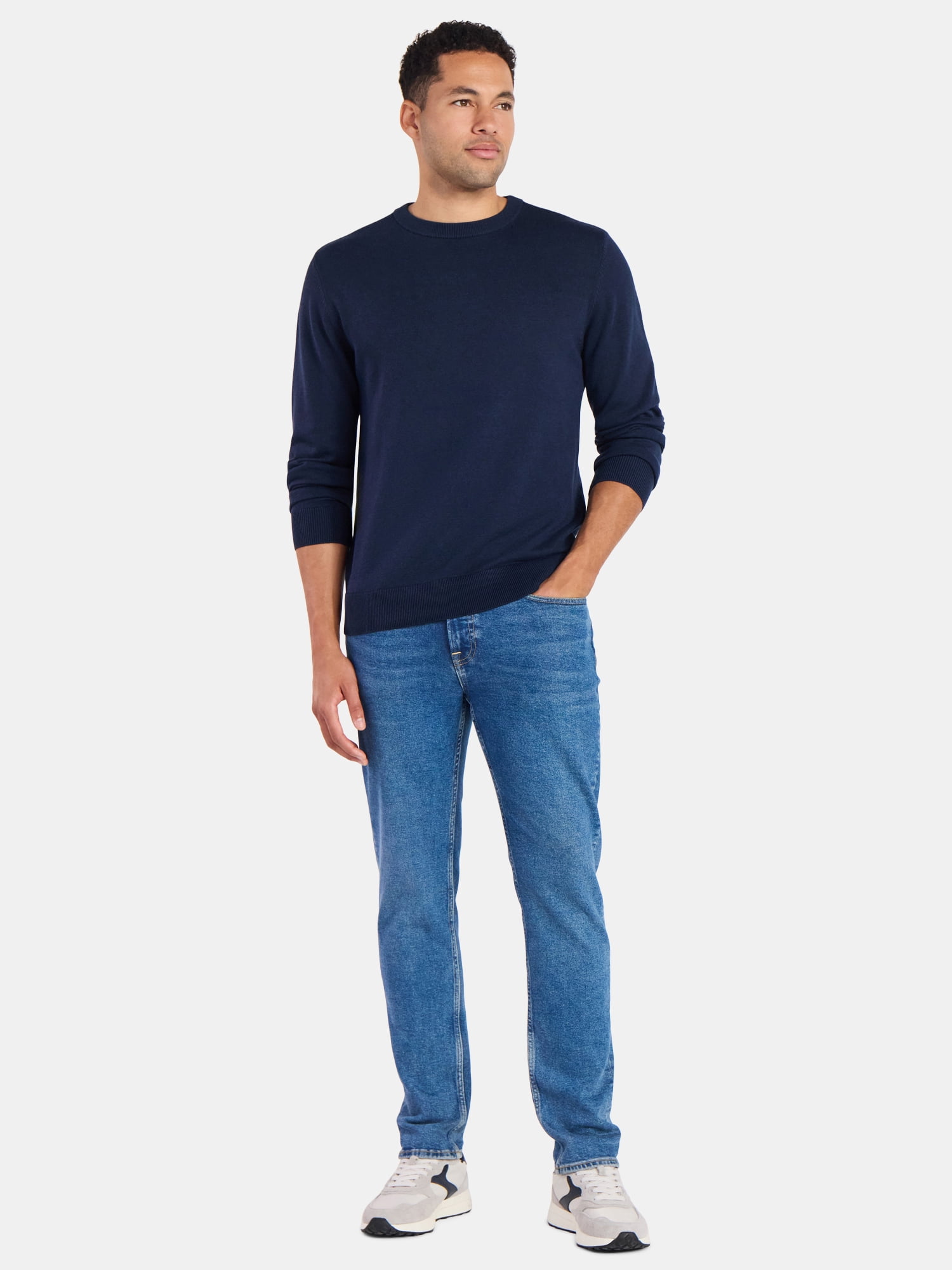 George Men's & Big Men's Relaxed Fit Lightweight Crewneck Sweater, Sizes XS-3XL