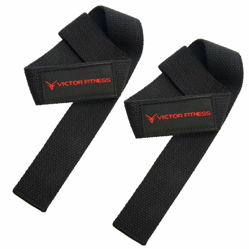 Victor Fitness 100% Top-Grain Leather Heavy-Duty Weightlifting Belt + 24" Unpadded Weightlifting Wrist Straps