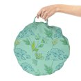 thumbnail image 2 of Garden Round Floor Cushion with Handle, Flourishing Flowers Foliage Petals Summer Gardening Buds Pattern, Pillow for Living Room & Dorms, 18" Round, Seafoam Dark Blue and Green, by Ambesonne, 2 of 4