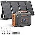 thumbnail image 2 of Portable Solar Generator, 300W Portable Power Station with Foldable 60W Solar Panel, 110V Pure Sine Wave, 280Wh Lithium Battery Pack with DC AC Outlet for Home Use RV Outdoor Camping Adventure, 2 of 4