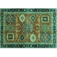 thumbnail image 1 of Ahgly Company Machine Washable Indoor Rectangle Abstract Turquoise Blue Modern Area Rugs, 5' x 8', 1 of 4