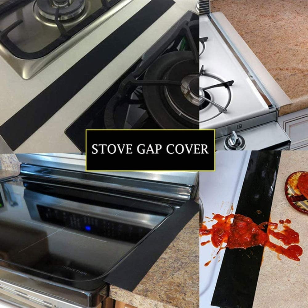 Silicone Stove Gap Cover X-Protector Self-Adhesive Premium Counter Gap Filler Heat Resistant Oven Counter Gap Protector 50” Guard Between Stove and Counter Silicone Stove Top Spill Guard 