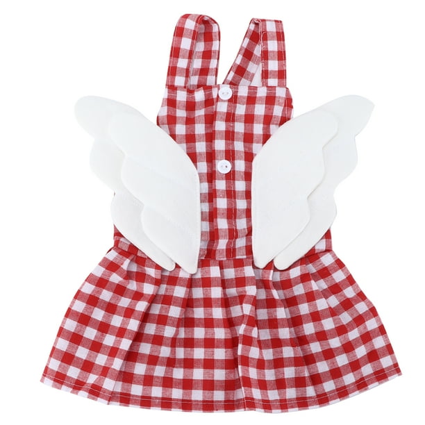 Falda para cachorro, linda camisa de vestir con alas de rejilla roja y alas pequeñas para perros pequeños, Cole Duck Chick