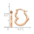thumbnail image 3 of 14K Rose Gold Earring Hoop Women'S 15.67 mm 13.41 Heart Shaped Hollow Earrings, 3 of 3