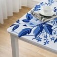thumbnail image 4 of nygtbtfer  Blue White Floral Tablecloth Party Supplies Blue and White Flower Vintage Disposable Plastic Table Cover For Floral Theme Bridal Baby Shower Wedding Birthday Spring Tea Party Decorations, 4 of 7