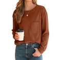thumbnail image 4 of Fantaslook Crewneck Sweatshirts for Women Casual Long Sleeve Shirts Tunic Tops Pullover with Pocket, 4 of 8