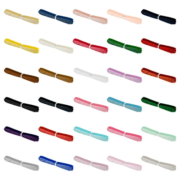 30 Colors Satin Ribbon 60 Yards Single Face Velvet Ribbon Comfortable and Soft Fabric Ribbon Multipurpose Assorted Ribbon for Package Wrapping Sewing Crafts