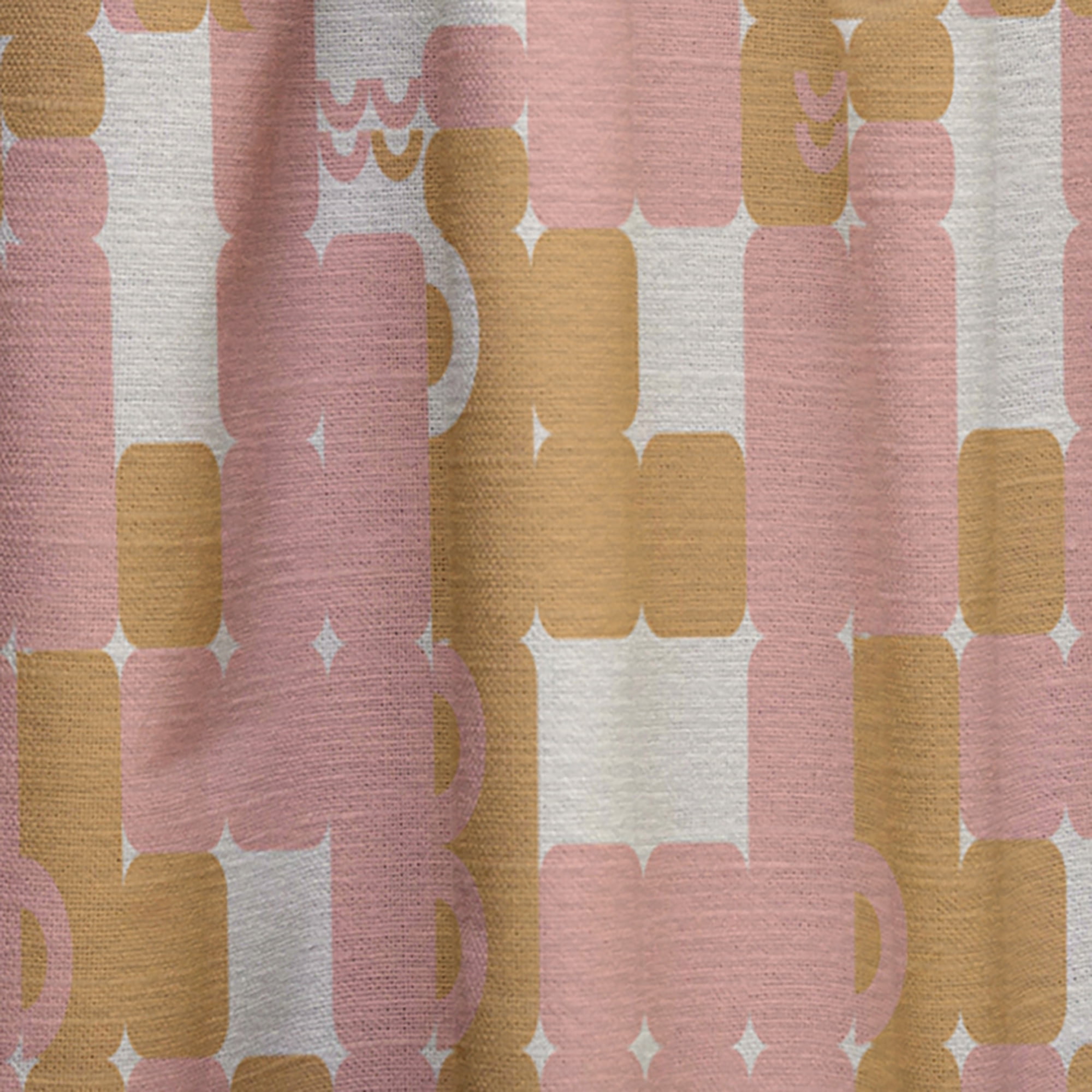 Designart 'Pink Abstract Retro Design' Mid-Century Modern Curtain Panel