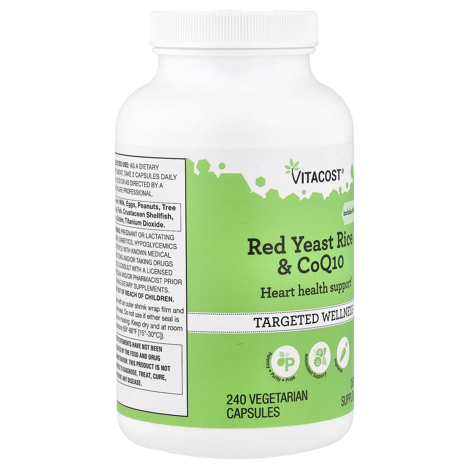Vitacost Red Yeast Rice & CoQ10, 240 Vegetarian Capsules