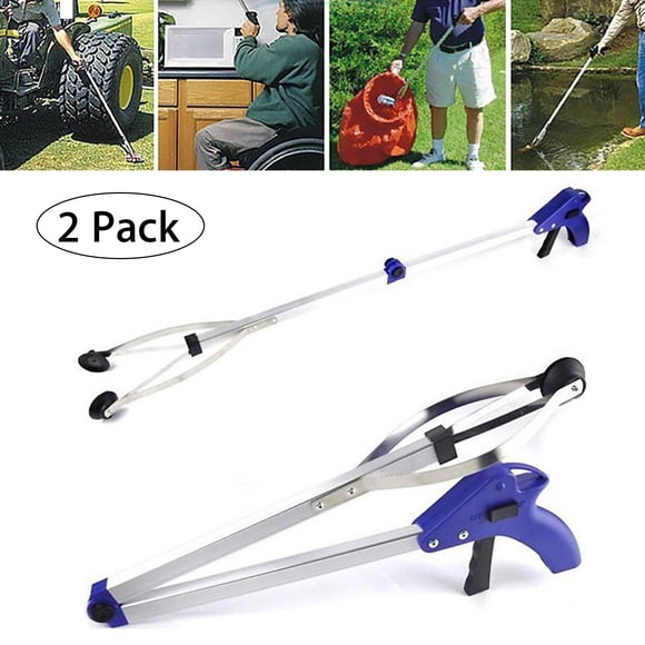 2pack 32 inch Foldable Reacher Grabber, Grip Grabber Pick Up Tool for Litter Picker, Trash / Garbage, Garden Nabber, Long Extender