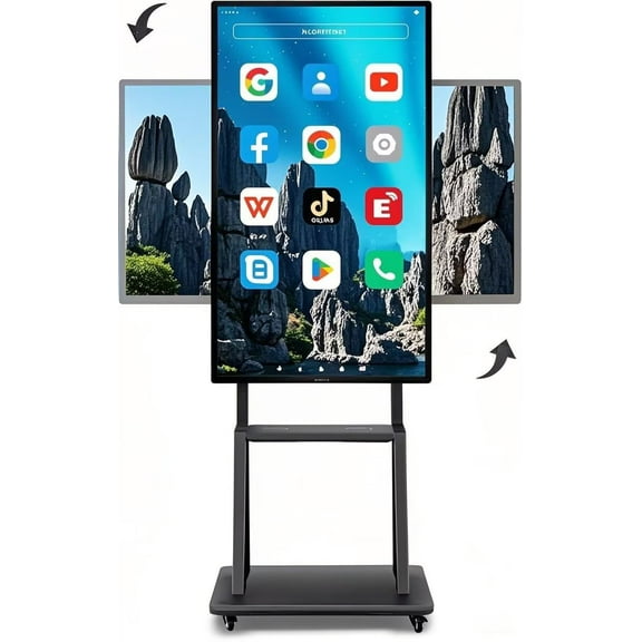 JYXCN 4K SmartBoard 49 inch Interactive Touch Screen Electronic WhiteBoards with Dual System & Cloud Sharing for Classroom, Office & Educational