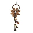thumbnail image 4 of Hanging Earth-Tones Brown Sunflower Garden Leather Bag Ornament Keychain, 4 of 5