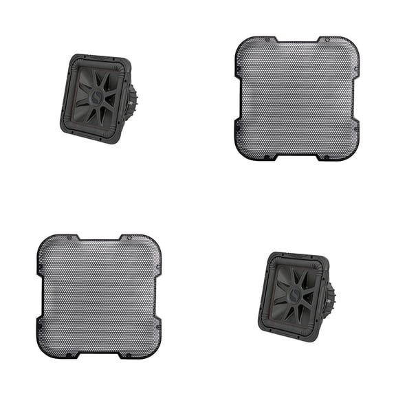 Kicker (2) 45L7R124 L7R 12" Subwoofer, Dual Voice Coil, 4-Ohm & 52GL712 Grill Bundle