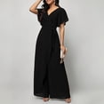thumbnail image 2 of Women's V-neck Waist Cinched Fashionable Jumpsuit Wide Leg Pants, 2 of 2