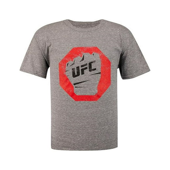 UFC Boys Distressed Fist Graphic T-Shirt, Grey, S