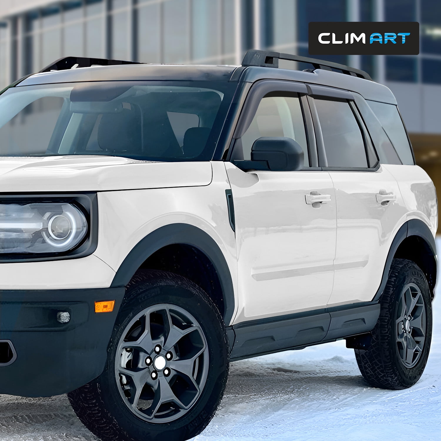 CLIM ART Incredibly Durable Rain Guards for Ford Bronco Sport 2021-2026, Original Tape-on Window Deflectors, Vent Deflector, Window Visors, Car Accessories, 4 pcs. - 421293