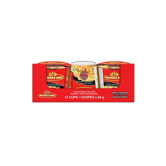 Nouilles Ramen au goût de poulet épicé dans une tasse
