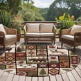 thumbnail image 4 of Country Patch Plaid Round Area Rug 6Ft Washable Circle Rugs for Bathroom Office, Brown Farmhouse Retro Bear Deer Cabin Non-Slip Carpet Floor Mats Indoor Outdoor Carpet Runner Aesthetic Home Decor, 4 of 8