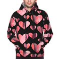 thumbnail image 4 of KLL Hearts Print Mens Hoodie Long Sleeve Casual Pullover Hooded Sweatshirt Fashion Drawstring Hoodies with Pocket-Small, 4 of 6