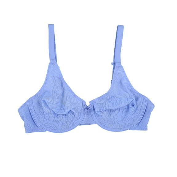 Wacoal Women's Lace Unlined Underwire Bra Comfort Support Solid Blue 36C New