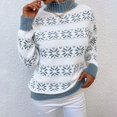 thumbnail image 2 of Christmas Snowflake Turtleneck Snowflake Knit Women Sweater Pullover Sweaters, 2 of 6