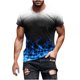 thumbnail image 1 of Mens Casual Pantalones Cortos Cuello Redondo Gradación Impresión Suéter Camiseta, Blusa Deportiva de Fitness para Hombres, 1 of 5