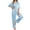 S#1 Short Sleeve Light Blue, variant on yievot Pajamas for Women Set, Women's Button down Satin Silk Sleepwear Sets Long Sleeve V Neck Loungewear Nightwear