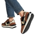 thumbnail image 6 of LUCKY STEP Stylish Retro Platform Sneakers Casual Walking Running Shoes,Brown/Black,Womens, 6 of 6
