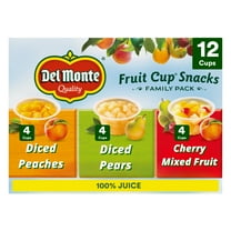 Del Monte Fruit Cup Snacks Variety Pack in 100% Juice 4 oz Cups (Pack of 12)