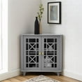 thumbnail image 2 of Armoire d'Accent d'Angle à Frettes Gwen avec Étagère Réglable en Gris, 2 of 8