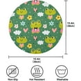 thumbnail image 4 of Cute Frog Round Placemats Washable Placemats Non-Slip Heat-Resistant Table Place Mats for Dining Kitchen Holiday Party Table Decoration 15.4"-6PCS Table Mat, 4 of 7