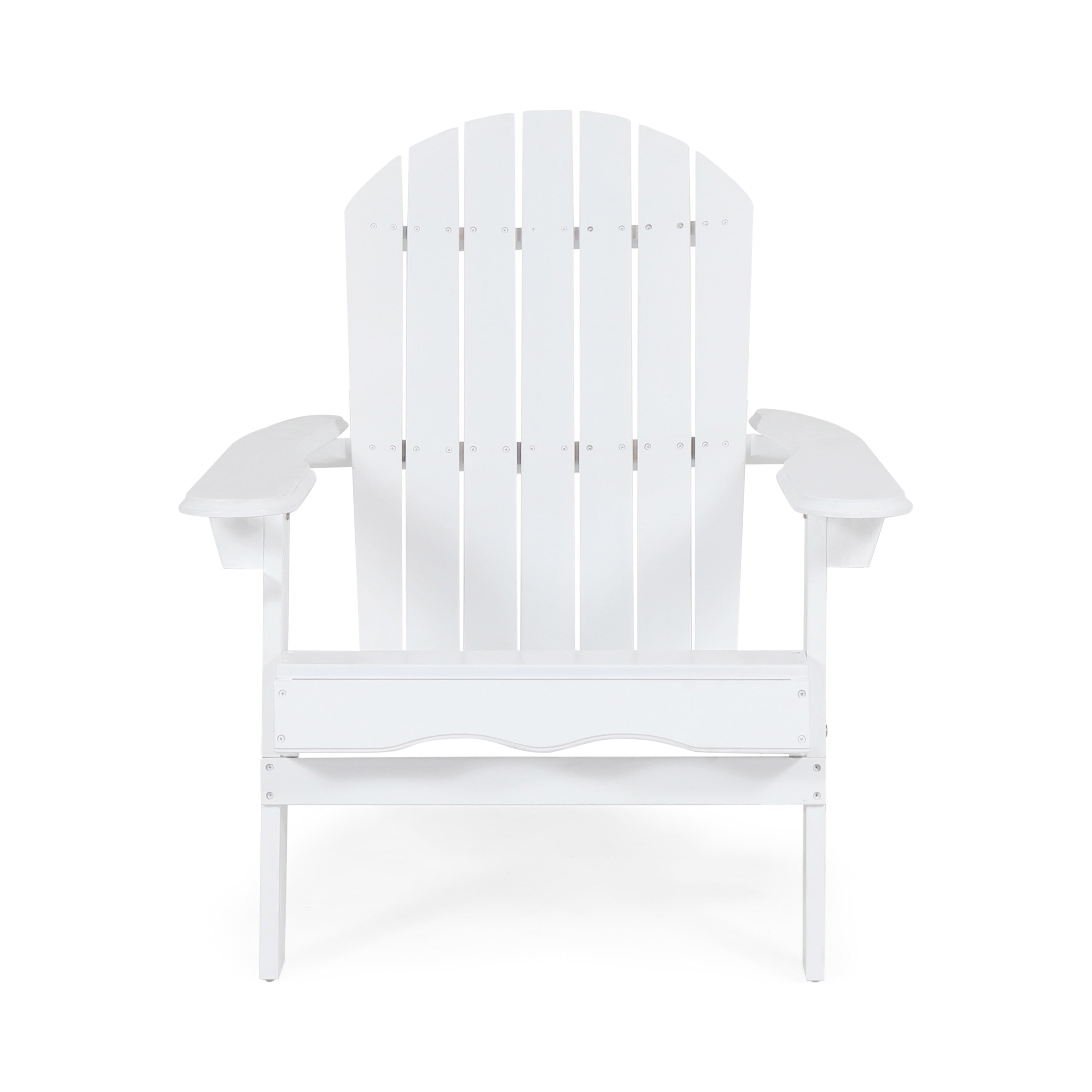 Ariel Outdoor Acacia Wood Folding Adirondack Chairs with Cushions (Set of 4), White and Navy Blue
