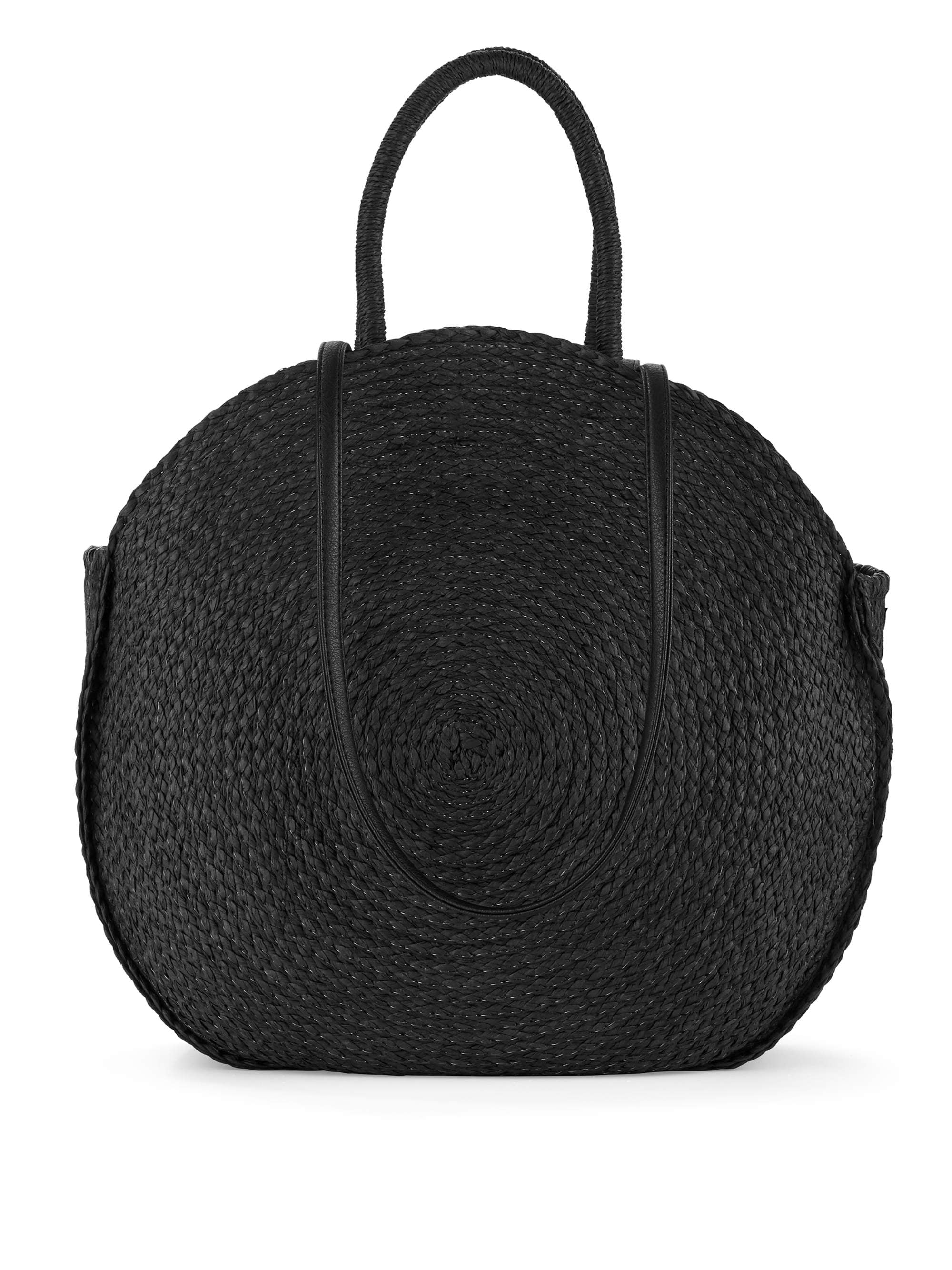 Time & Tru Straw Circle Tote