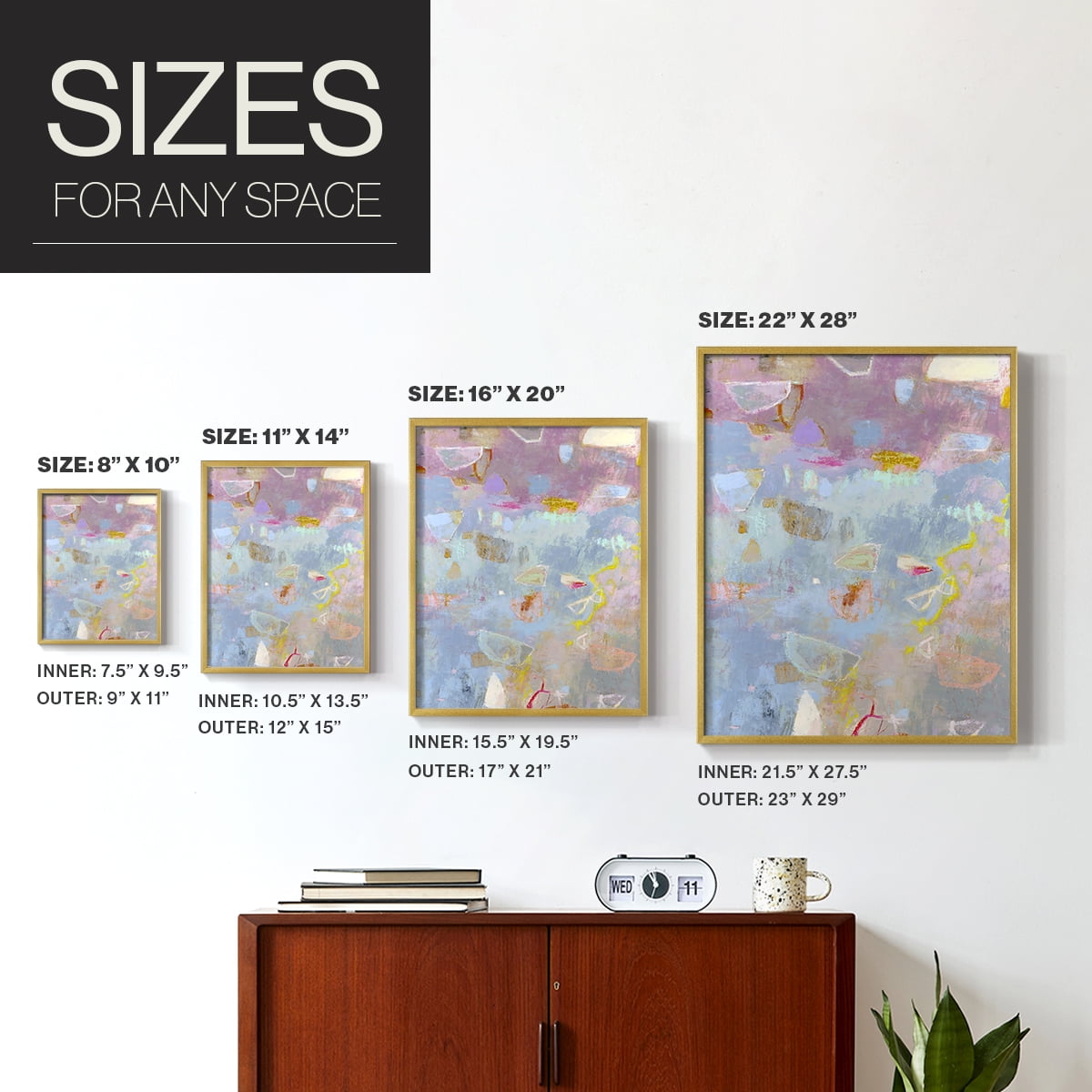 Whilst II Framed Print in Gold Solid Wood 22 x 28 Framed Print