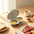 thumbnail image 5 of LACKUST Microwave Egg Cooker 2 Cavity Egg Poacher Non Stick Egg Maker Quick Breakfast Egg Steamer with Lid Portable Egg Tray for Home Kitchen Dorm, 5 of 7
