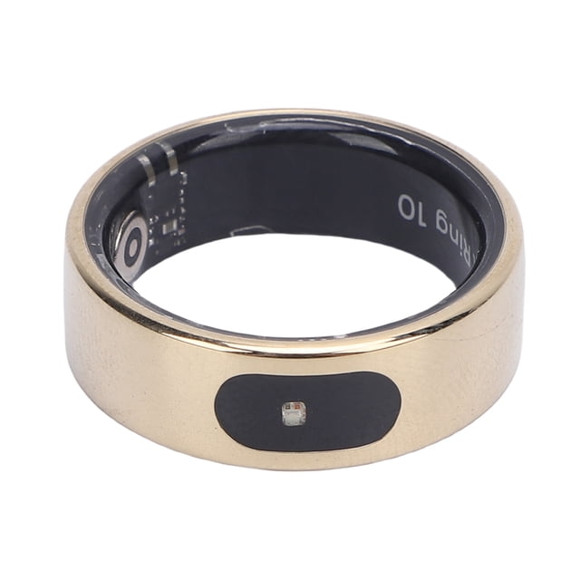 Smart Ring, Multiple Sports Modes 5ATM Touch Control Health Management Fitness Tracker Ring for Running Black,Gold