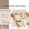 thumbnail image 3 of Organic Linen Bread Bag Reusable Bread Bags Food Storage Bag Bread Storage Bags Eco Bread Bag, 3 of 5