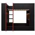 thumbnail image 4 of Harper & Bright Designs Full Size Gaming Loft Bed with Desk and Storage Shelves, Full Wood Bunk Bed Frame with LED Light and Charging Station, Black, 4 of 7
