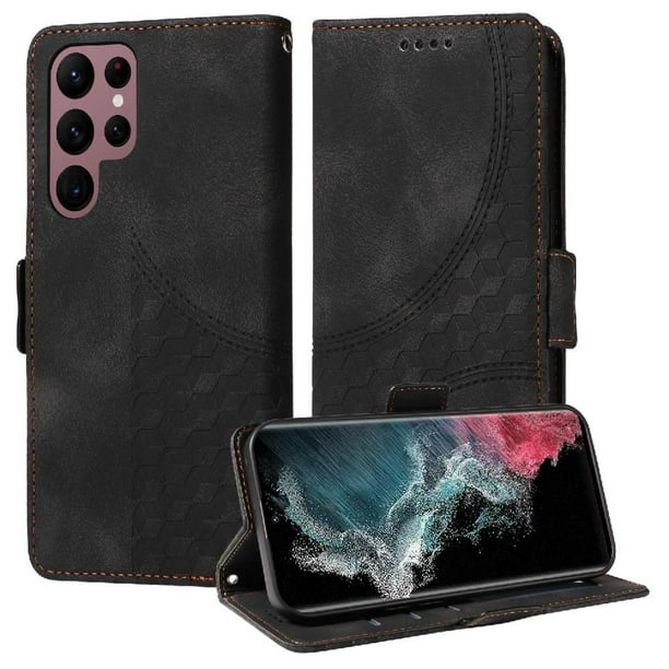 Funda GANGXUN para Samsung Galaxy S22 Ultra con diseño acolchado elegante, cuero PU, protección total y ajuste preciso