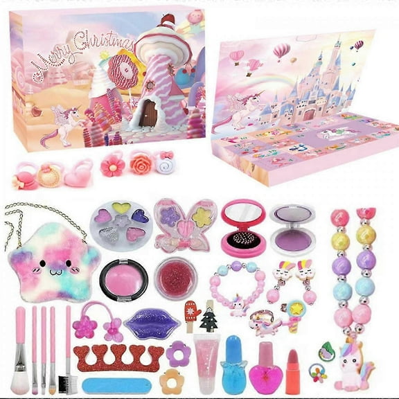 Girls Makeup Jewelry Gift Box DIY Advent Calendar 2025 Christmas Pink Set Christmas Countdown Advent Calendar